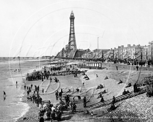 The Beach and Tower in Blackpool c1890s