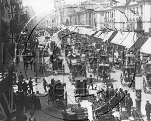 Picture of London - Regent Street packed with Cabs c1890s - N382