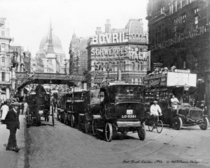 Fleet Street near Ludgate Circus in the City of London c1910s