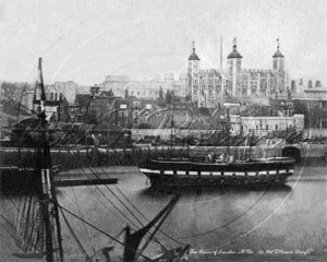 Victorian view of The Tower of London in London c1870s