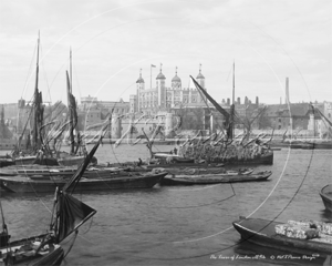 The Tower of London from across The Thames in London c1890s