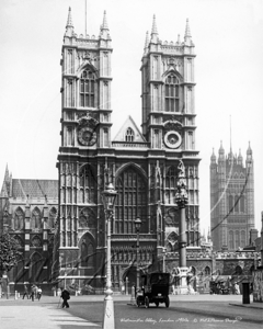 West Front of Westminster Abbey in London c1900s