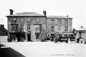 Picture of Cornwall - St Just, Commercial Hotel and shop with bus outside c1910s - N2684 