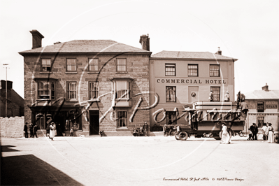 Picture of Cornwall - St Just, Commercial Hotel and shop with bus outside c1910s - N2684 