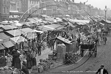 The Market, Market Place, Great Yarmouth in Norfolk c1900s