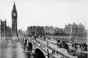 Picture of London - Westminster, Big Ben and Westminster Bridge c1890s - N3057