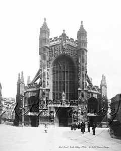 The West Front of Bath Abbey, Bath in Avon c1900s