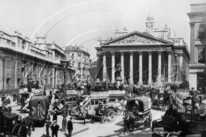 The Royal Exchange in The City of London c1900s