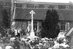 Unveiling of the War Memorial at All Saints Church, London Road, Wokingham in Berkshire May 1921