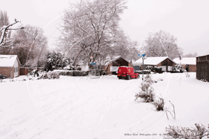 Snow Scene of Arthur Road, with Post Office Van Wokingham in Berkshire take by Vince Chin on 6th January 2010