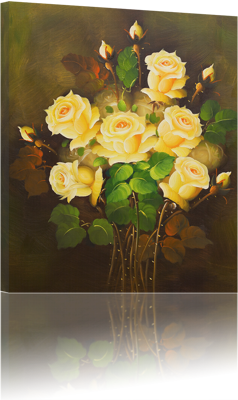 3D Yellow Bunch of Roses