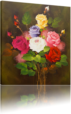 Picture of Flowers - Roses - Multi-Coloured Bunch - O002