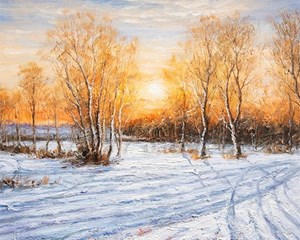 Picture of Landscapes - Snowy Dusk Countryside Scene - O041