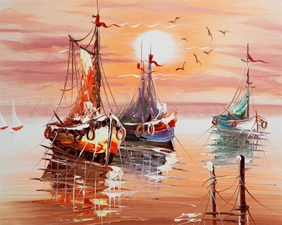 Picture of Seascapes - Fishing Boats - O079