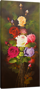Picture of Flowers - Roses - Multi-coloured Tall Bunch - O021