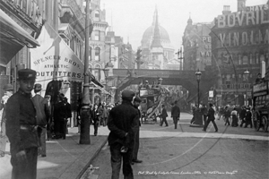 Fleet Street by Ludgate Circus in London c1890s