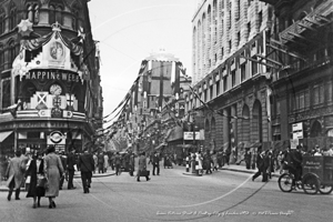 Bank Junction with Queen Victoria Street and Poultry in The City Of London c1953