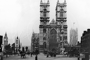 West Tower, Westminster Abbey in London c1890s