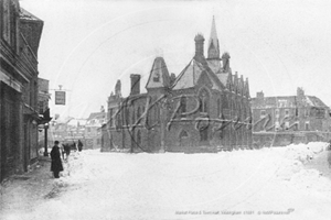 Picture of Berks - Wokingham, Market Place and Town Hall January 1881 - N4360