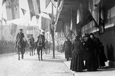 General Butler's inspection of preparations for King Edward's V11 visit to  Plymouth in Devon c1902