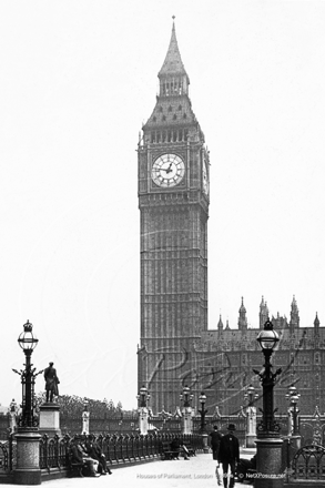 Picture of London - Westminster, Houses of Parliament & Big Ben c1890s - N5060