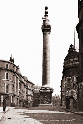 Picture of London - The Monument from King William Street c1890s - N5094