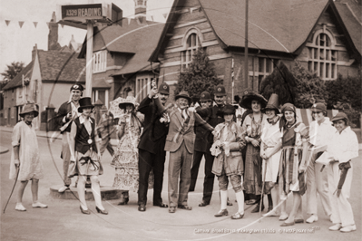 Carnival day, Broad Street in Wokingham, Berkshire c1930s