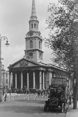 National Gallery and St Martins in The Field, Trafalgar Square in London c1910s