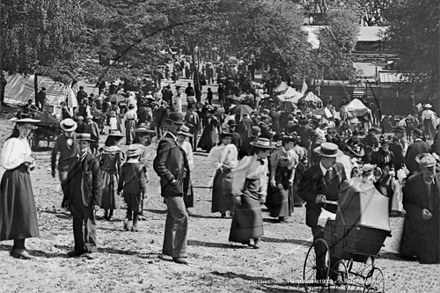 Crowded Hampstead Heath in North West London c1900s